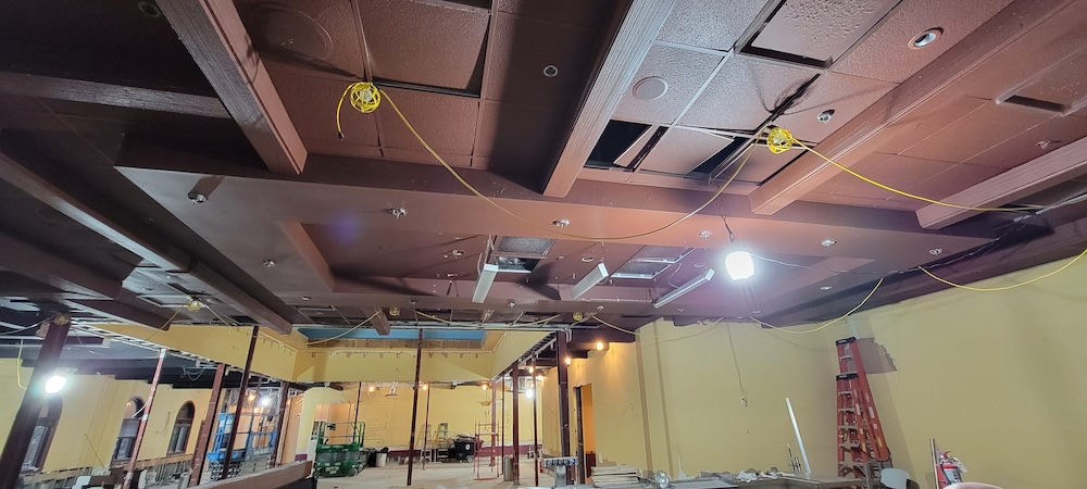 structured wiring network cable in ceiling