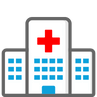 Graphic of hospital medical faciltiy with Red Cross