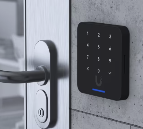 door access keypad mounted on wall