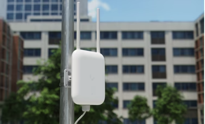outdoor wifi network router on pole