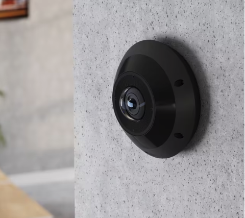 black wall mounted dowm security camera